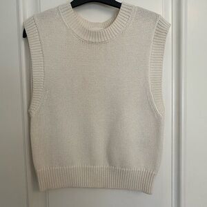Wilfred Cream Knit Sweater Vest